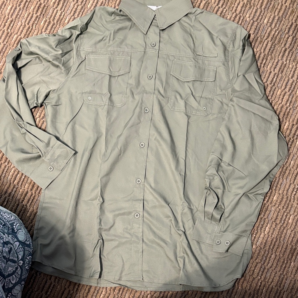 Men's Olive Green Button-Up Jacket